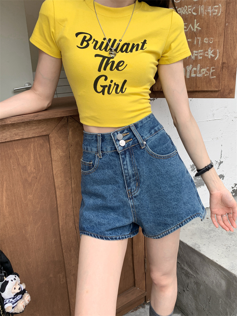 Pantalones cortos de mezclilla - Shorts Denim Frayed reseña y precio